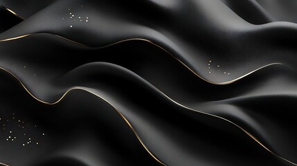 Obraz premium Abstract black fabric with gold accents