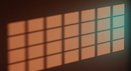 Warm Sunlight Window Shadow Grid on Textured Interior Wall