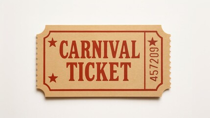Vintage carnival ticket showcasing classic design elements and nostalgic appeal for festival enthusiasts and collectors