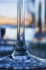 Glass stem: macro photography with blurred background.