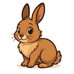 Sweet Brown Bunny: A Delightful Cartoon Rabbit Illustration