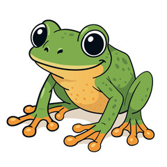 Green Frog: A Cute Cartoon Amphibian Illustration