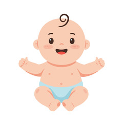 Happy Baby Smiling Content. Full tummy satisfaction after feeding concept. For parenting blogs, health guides, product marketing