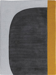 Top view of rug with geometric pattern	