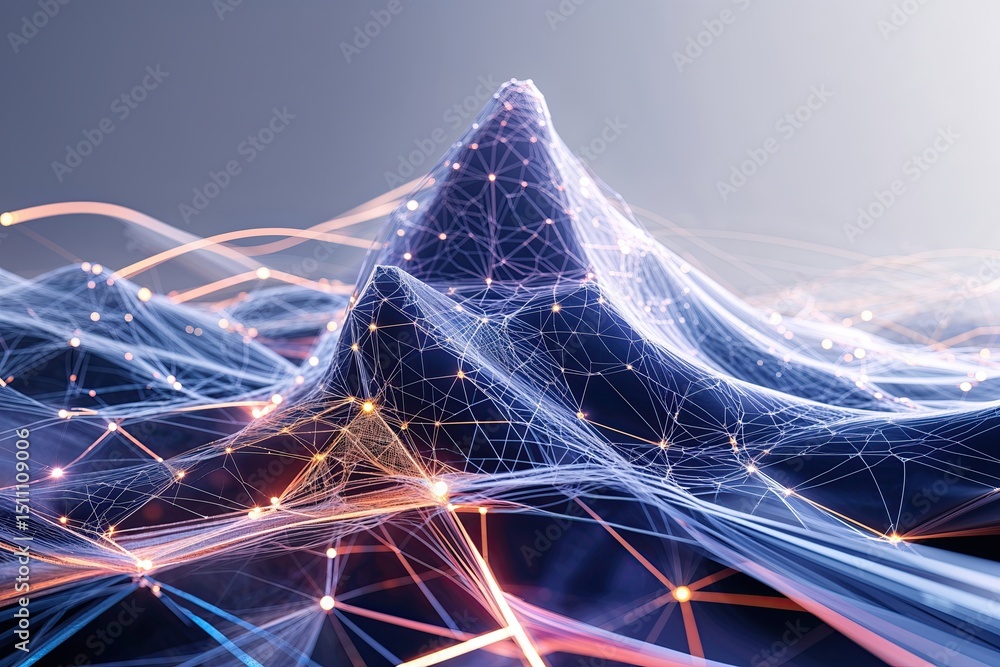 Poster immersive technology fusion mesh design for enhanced digital visualization