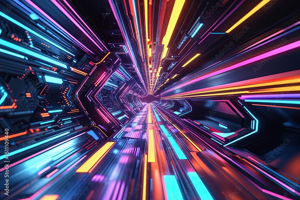 Poster dynamic colorful abstract technology design with fluid motion elements