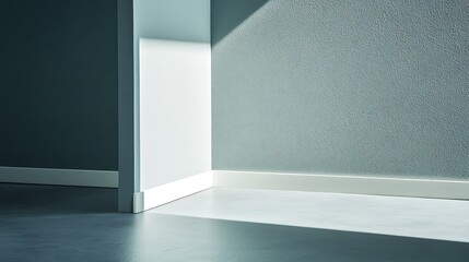 Fototapeta premium Empty room corner with sunlight