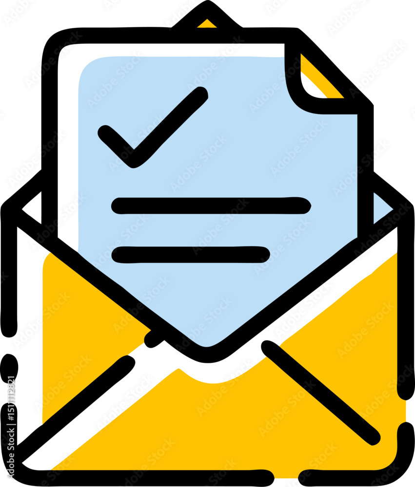 Aufkleber confirmed email message checklist document envelope icon