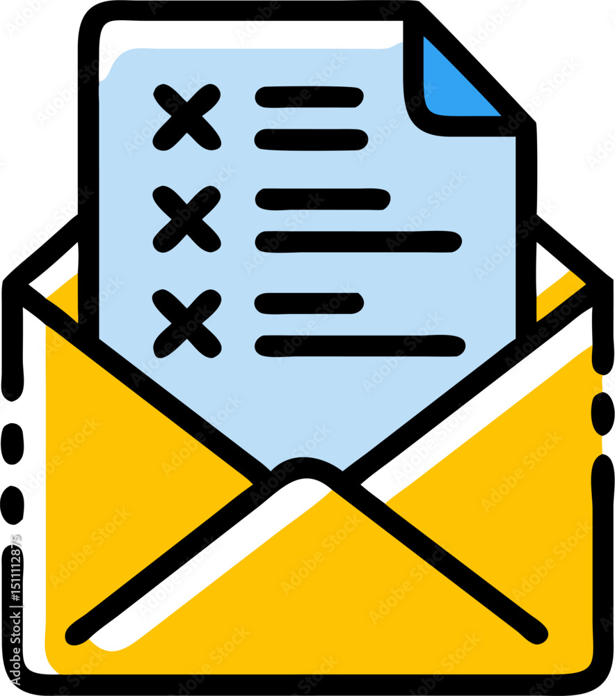 Aufkleber email checklist task list reminder message envelope