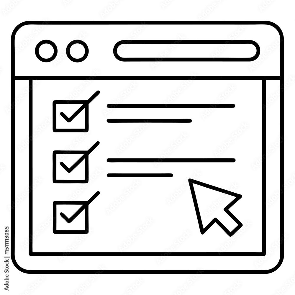 Aufkleber online checklist webpage interface design element