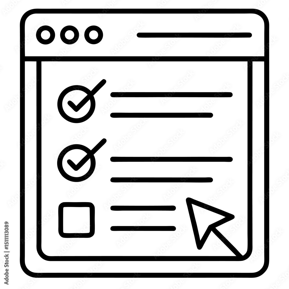 Aufkleber online form checklist webpage interface design element