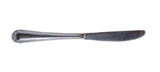 Silver butter knife isolated on white background