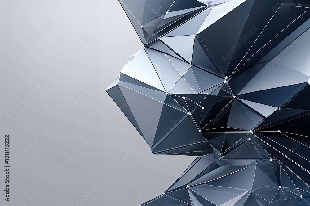 Poster Advanced Polygon Line Framework Design for Modern Technology Illustration