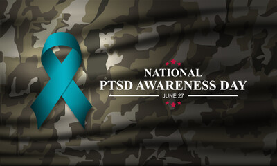 National PTSD Awareness Day Background Vector Illustration 