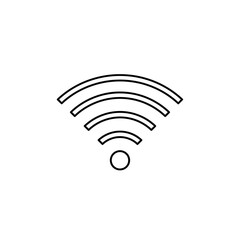 Wireless signal icon in minimalist line style for communication  