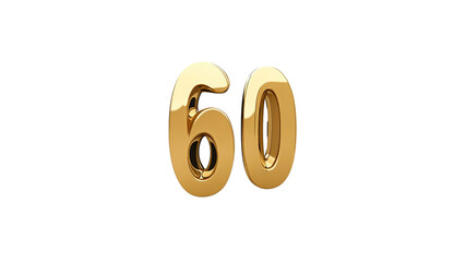 Obraz premium Shiny Gold Number Sixty 60th Anniversary Celebration