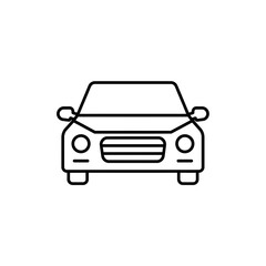 Obraz premium Simple line drawing of a car in minimalist style for icon 