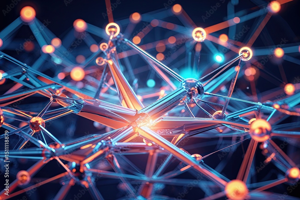 Aufkleber dynamic information network design for abstract connections and vibrant visuals