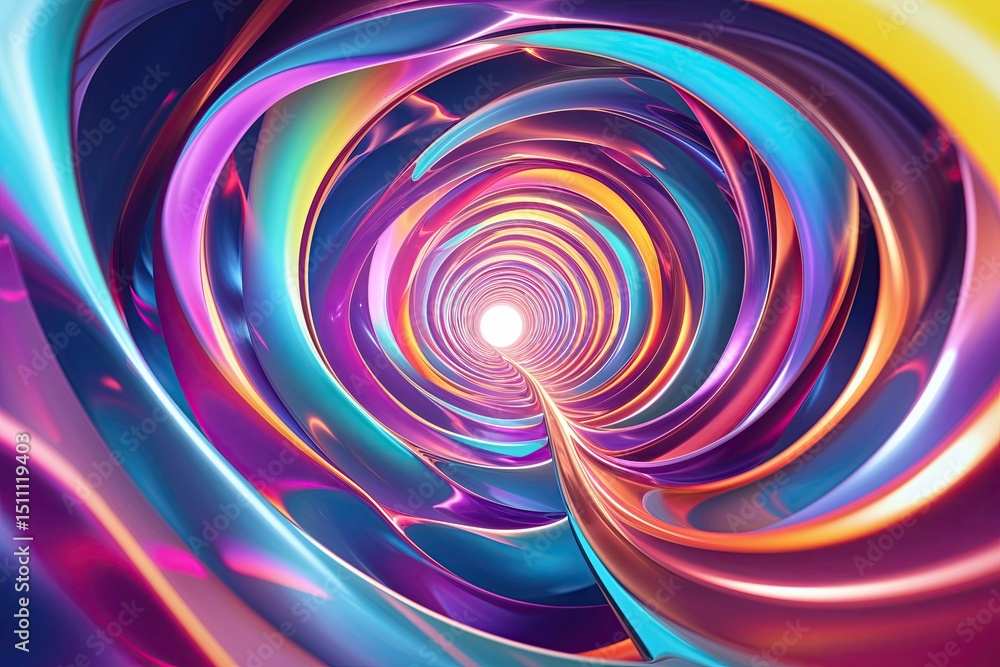 Poster dynamic surreal abstract animation concept featuring vivid colors and fluid curves