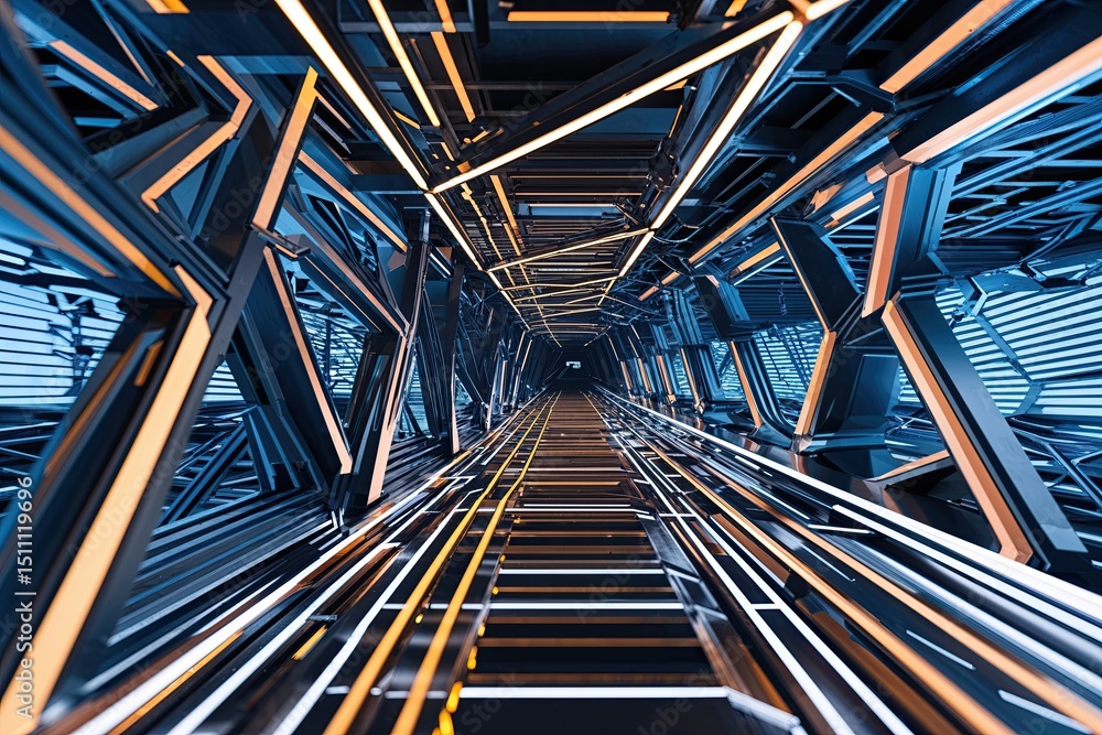 Aufkleber futuristic cybernetic background with dynamic weaving and interlaced lines