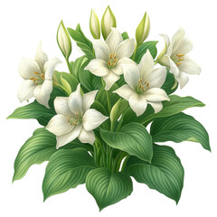 Obraz premium Elegant white lilies arrangement on transparent background for graceful design projects