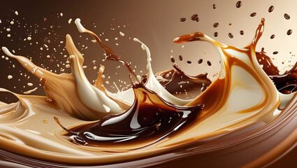 Velvet Splash: A Symphony of Coffee & Cream, Generative Ai