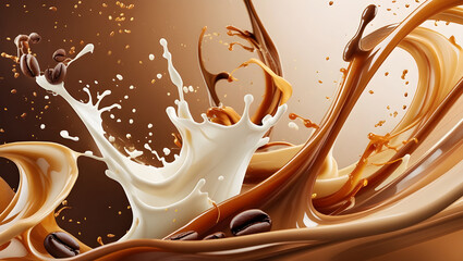 Velvet Splash: A Symphony of Coffee & Cream, Generative Ai
