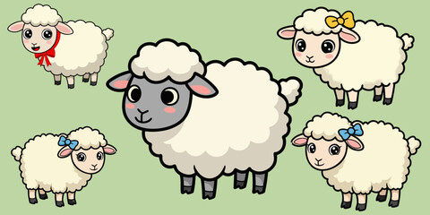 Cute Cartoon Sheep Illustration