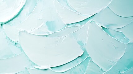 Textured pastel mint green and white paint strokes