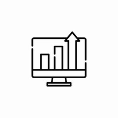 computer statistics growth icon sign vector