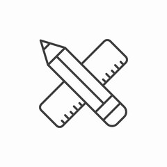 pencil crossed ruler icon sign vector