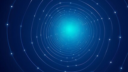 Abstract Blue Spiral Tunnel Glowing Lines and Light Effects