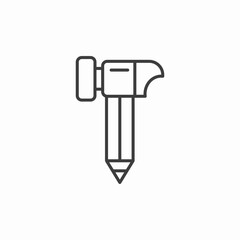 pencil hammer tool icon sign vector