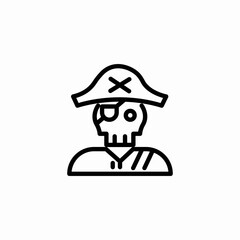 skull pirate icon sign vector
