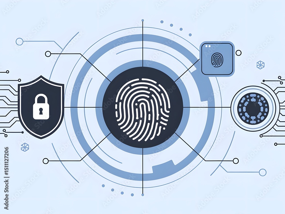 Poster biometric security fingerprint authentication and data protection