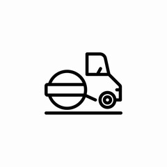 steam roller icon sign vector