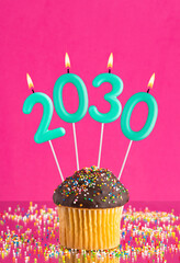 Happy New Year 2030 - Candles in the form of lit numbers