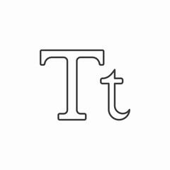 uppercase lowercase t icon sign vector