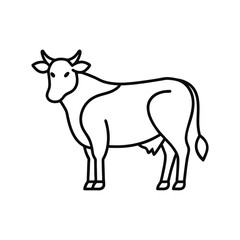  cow outline icon on white background
