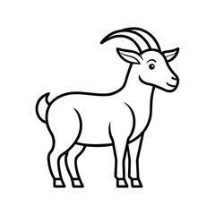 goat outline  icon on white background