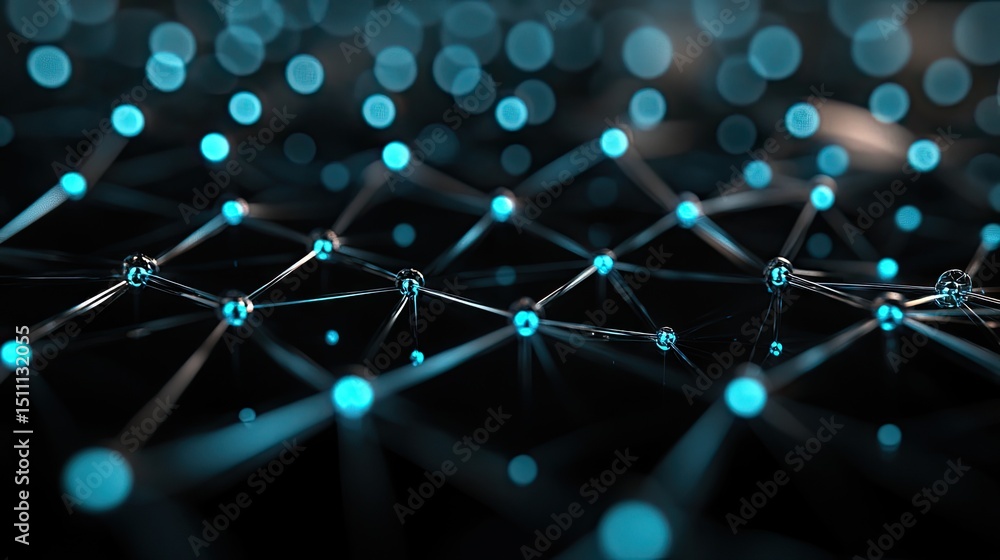 Poster network connection with luminous nodes.