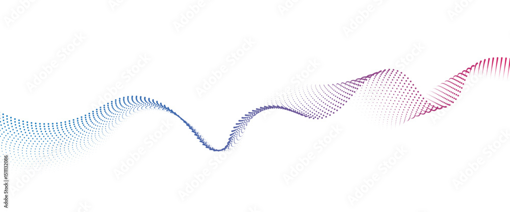 Aufkleber Flowing Dot Wave halftone gradient pattern on transparent background	
