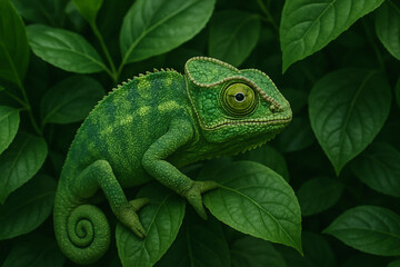 Fototapeta premium chameleon on a branch