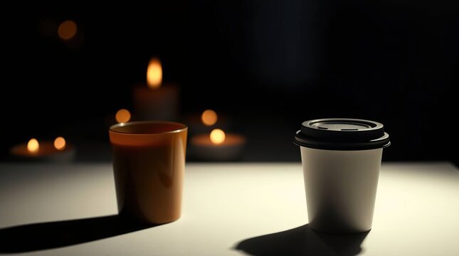 Cinematic Coffee Warm Glow, Intense Black, Flickering Flames
