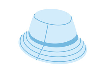 Outdoor Bucket Hat. Summer Head Fashion accessory cap with wide brim clothing technical illustration. Vector headgear for Men, women, unisex style, flat template CAD mockup sketch outline isolated