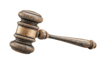PNG Wooden judge's gavel isolated on white background