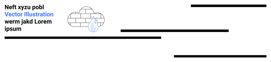 Cloud made of bricks and a water droplet suggesting structure, resilience, and resource flow. Ideal for technology, sustainability, workflow, data storage, infrastructure, security simple landing