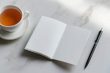Cozy Tea Time: A Cup and Book on a Table