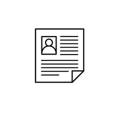 Icon of a document with personal information and photo concept  