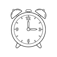 Clock drawing illustration for kids coloring book
